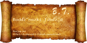 Bodánszki Tibád névjegykártya